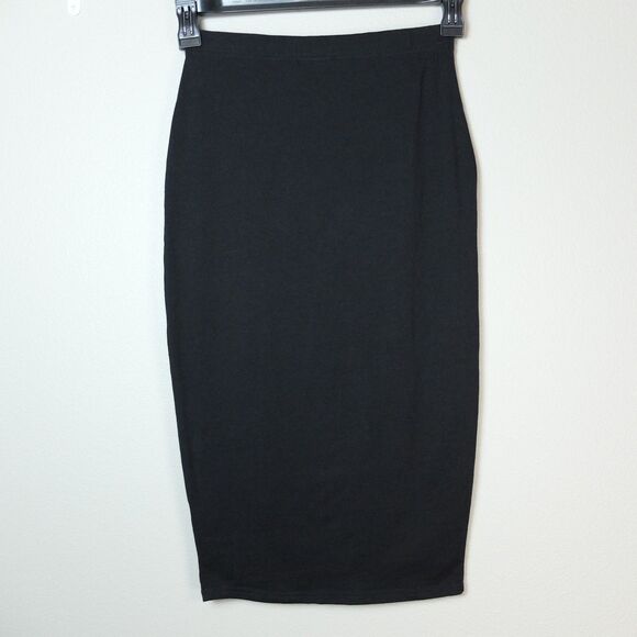PrettyLittleThing Black Bodycon Midi Pencil Skirt Size 8 - Picture 5 of 5
